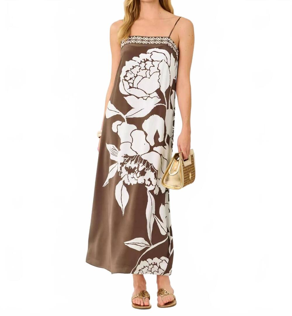 NEW LILLY PULITZER jesslyn silk maxi slip dress in coco beach